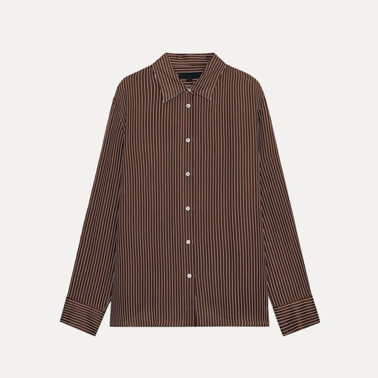 Z レディース ルーズ ロング スリーブ スタンドカラー マルチブルー カジュアル スタイル 2025 新作 秋 薄手 ストライプ柄