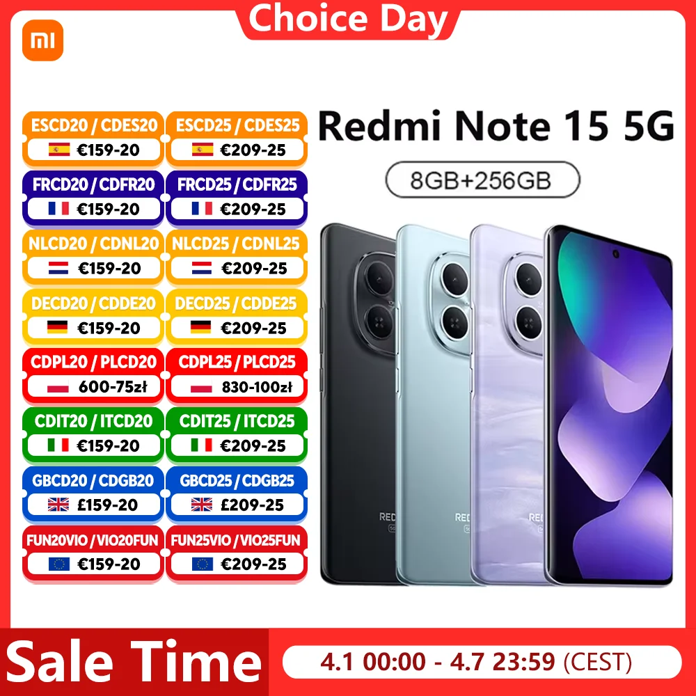 Teléfono Inteligente Xiaomi Redmi Note 15 5G, NFC Snapdragon 6 Gen 3, Pantalla de 6.77" y 120Hz, Cámara de 108MP, Carga de 45W, Batería de 5520mAh, IP65