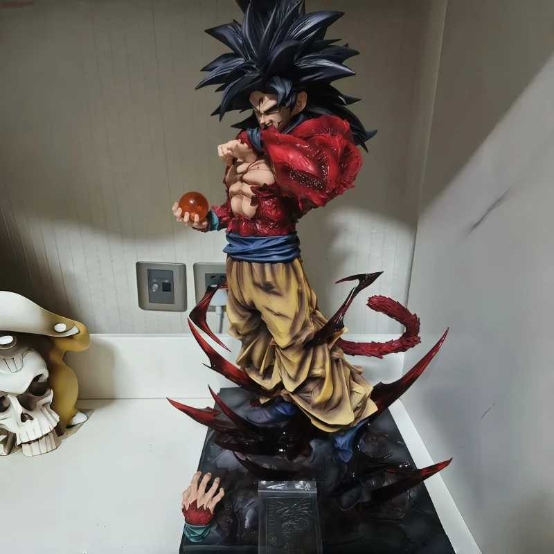 Anime Dragon Ball Z Super Saiyan 4 Goku Collectible Model Toy with Replaceable Hands Classic Anime Figurine for Decoration Gift