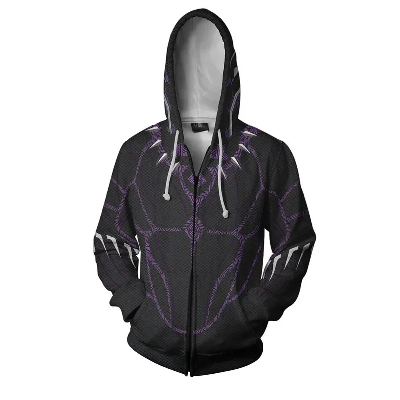 popular movie Black Panther 3D Printed Hoodies Men Women Black Panther Hooded Sweatshirts hip hop Zipper Pocket Jackets
