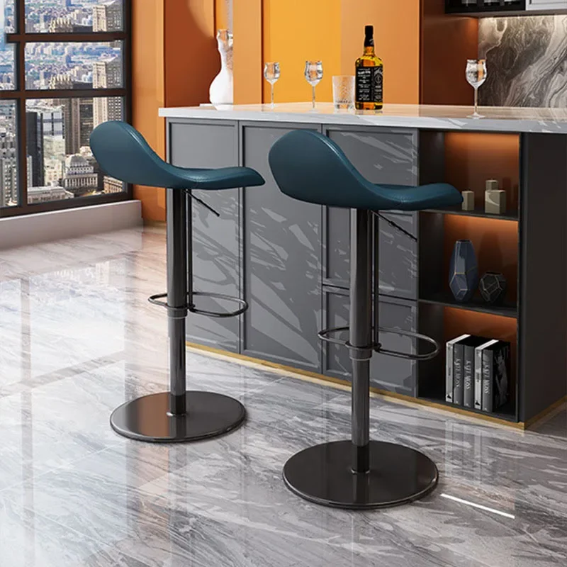 

Luxury Bar Stools Modern Simple Lifting Leather Italian Replica Designer High-legged Desk Island Taburetes De Bar Furniture