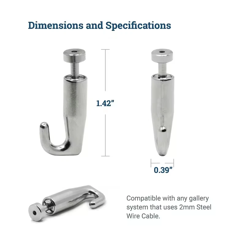 10 Adjustable Hooks with Automatic Locking Function Picture Hooks for Gripping Cable Rope Accessories