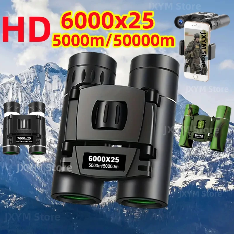 HD Professional Binoculars Monocular Portable Long Range BAK4 Telescope Jumelles Folding FMC Optics for Hunting Camping Outdoor