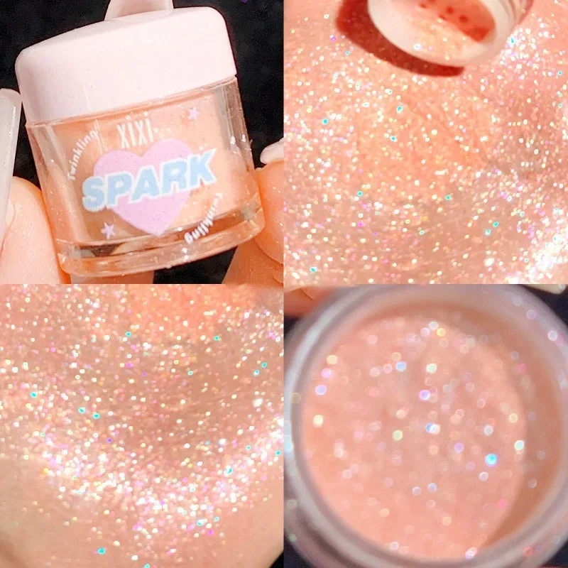 3 Colors Glitter Highlighters Powder Diamond Shimmer Eye Shadow Pearlescent Face Body Brightening Smooth Natural Contour Makeup