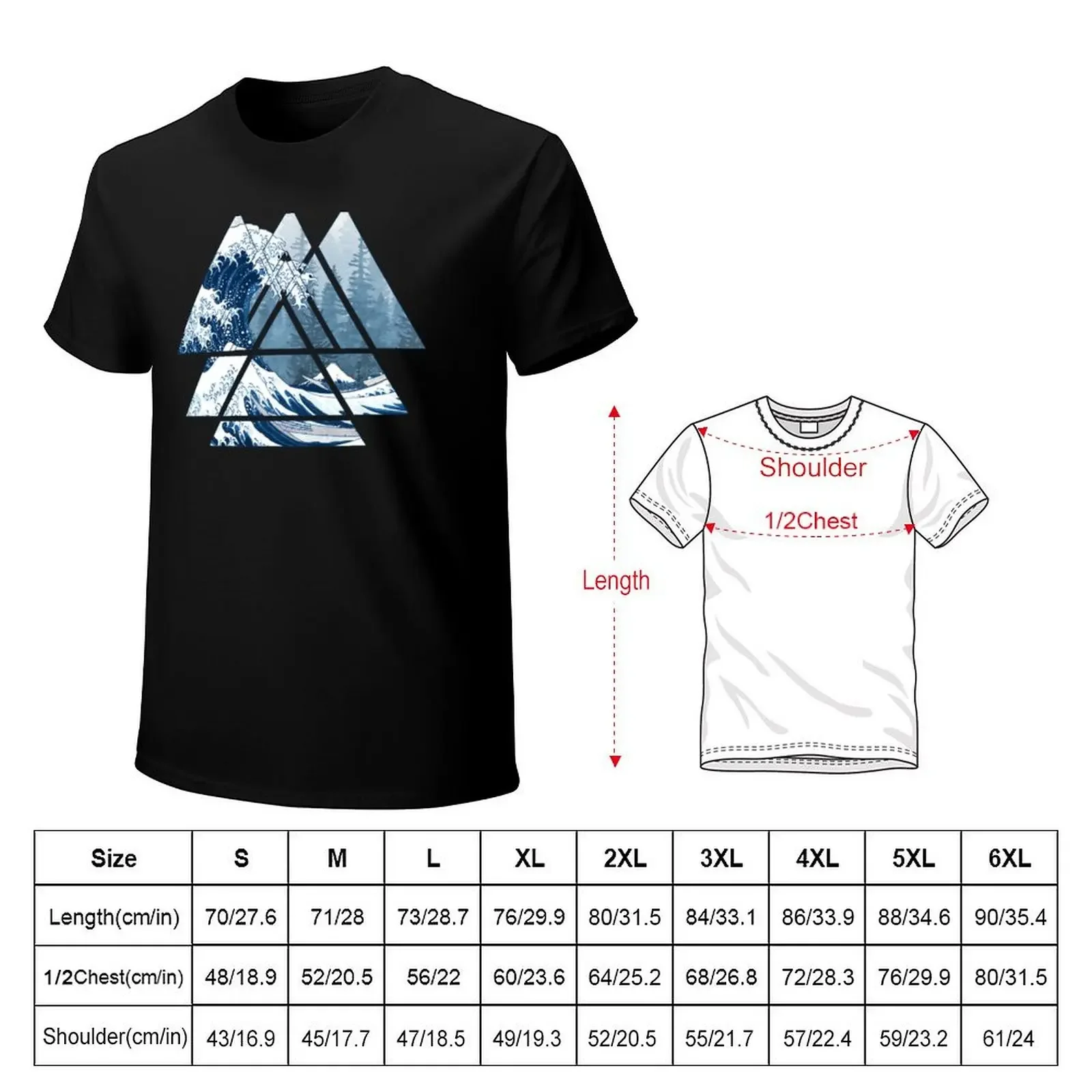 The Great Sacred Geometry Triangles - Misty Forest Wave T-Shirt heavyweights customizeds plus sizes quick-drying Men's clothing