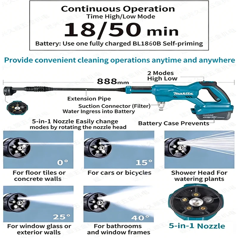 

MakitaGenuine originalDHW180 Cordless Washer 18V Lithium Tools Cleaning Family Edition Efficient Clean Power Tools