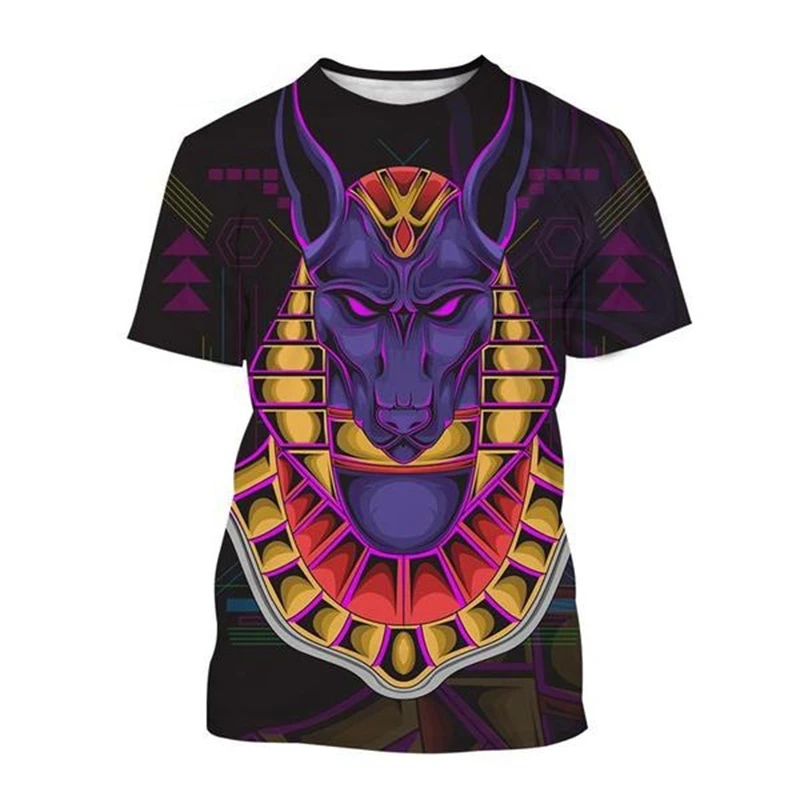 Hot Sale Grim Reaper Anubis 3D Printed T Shirt Ancient Egyptian Pharaoh Anubis God Eye of Egypt Pharaoh Unisex Fashion T-shirt