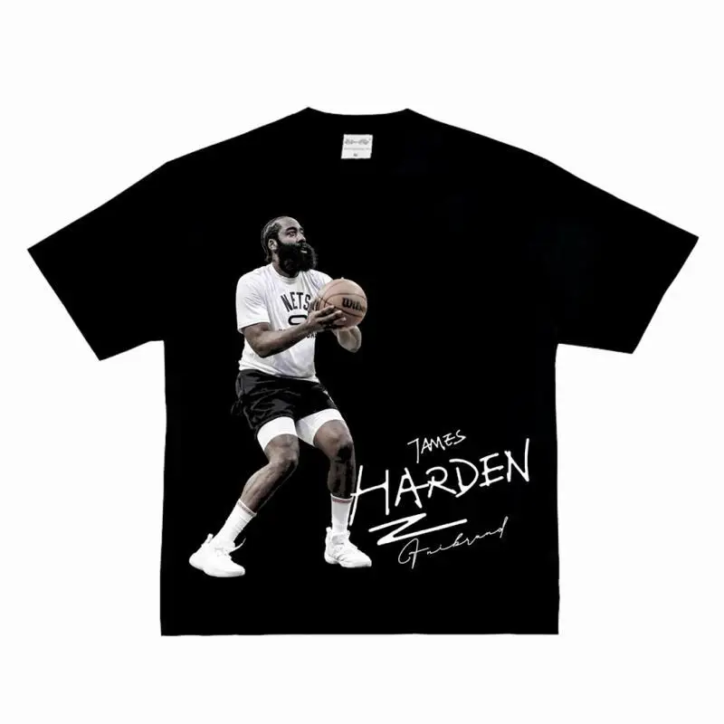 Basketball Shooting Posture Vintage American Street Vtg Pure Cotton Basketball Training Short-sleeved T-shirt