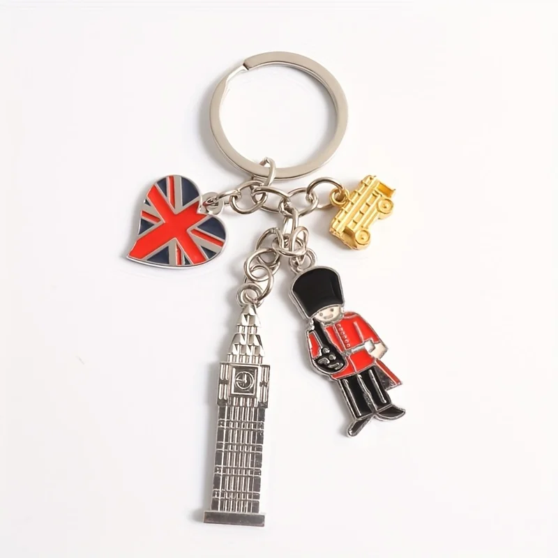 A Gender-Neutral Keychain Featuring Iconic British Symbols, Perfect As a Souvenir from London. It'S Great for Holding Car Keys
