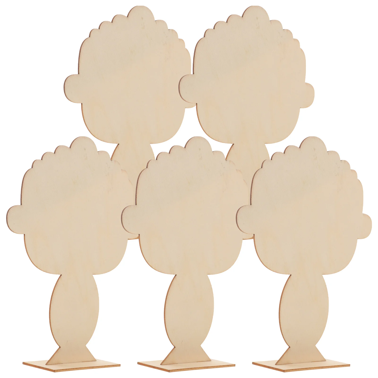 

5 Pcs Board Characters Wooden Pottery Portrait Wood Board Decors Blank DIY Crafting Portrait Shaped Art Project