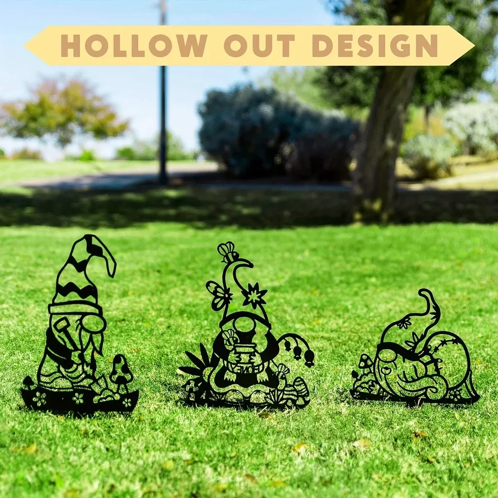 Add A Whimsical Touch Your Yard Garden with This Metal Gnome Decoration Yard Sign Wall Art Home Decoration Garden Party Decor