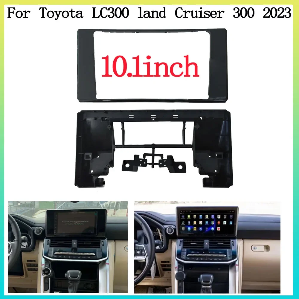 

10,1-дюймовая автомобильная рамка для Toyota Land Cruiser 300 LC300 2022 2023 Facia GPS-навигация, комплект приборной панели, адаптер консольной пластины