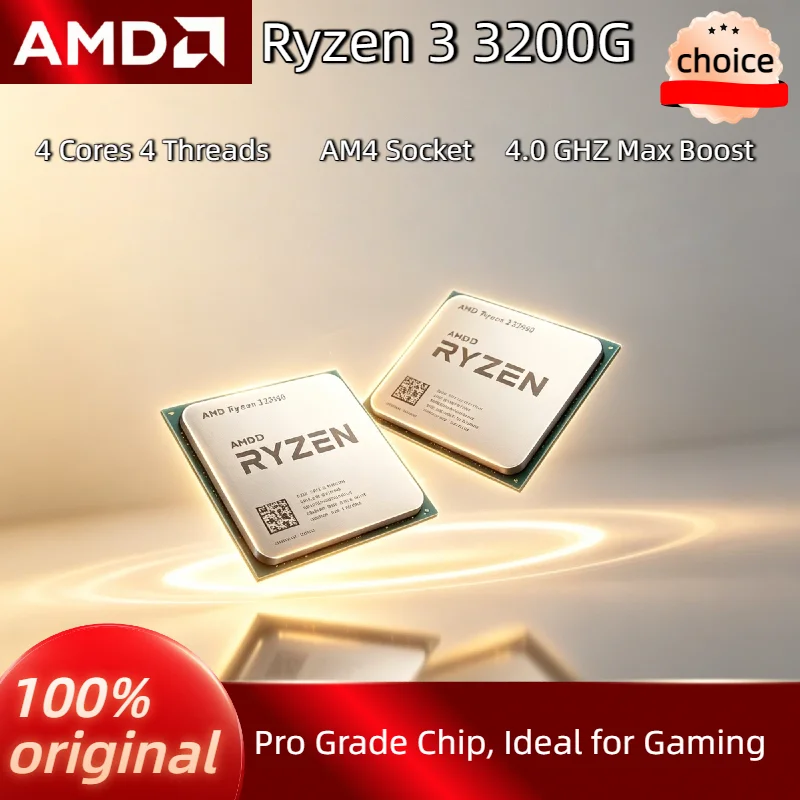 

3.6GHz AMD Ryzen 3 3200G 4 Core 4 Thread 65W AM4 Radeon Vega 8 Graphics Desktop CPU R3 3200G Pro Max 4K Plus Fast