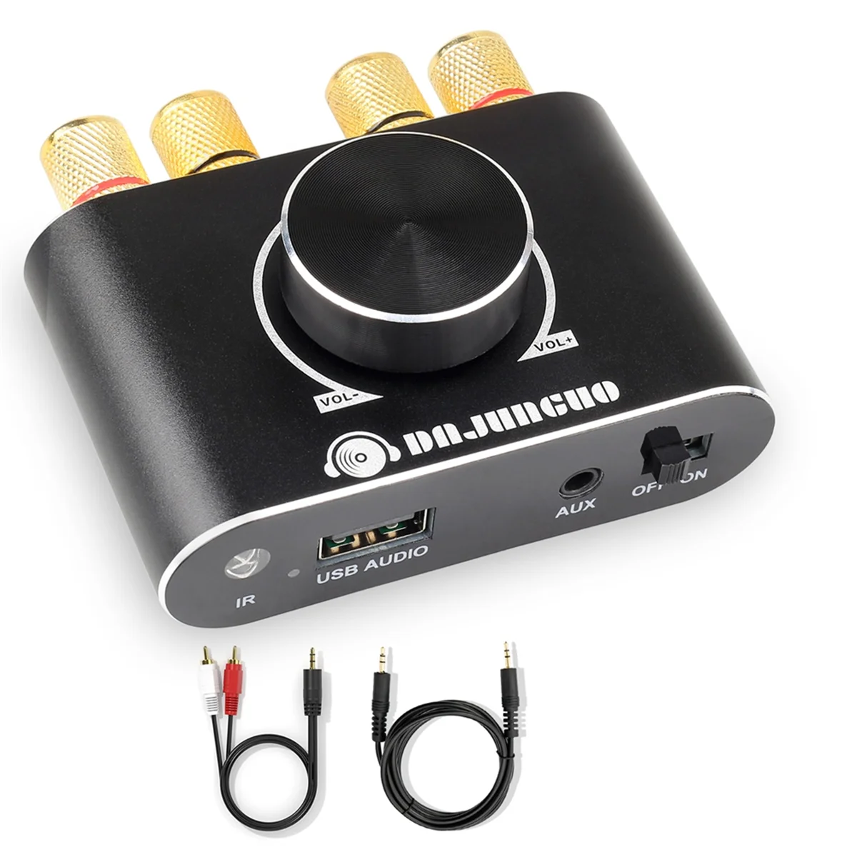 DAJUNGUO 2.0 Channel 20W+20W Bluetooth Amp with Remote Control Function,Supports Bluetooth/USB/AUX Input