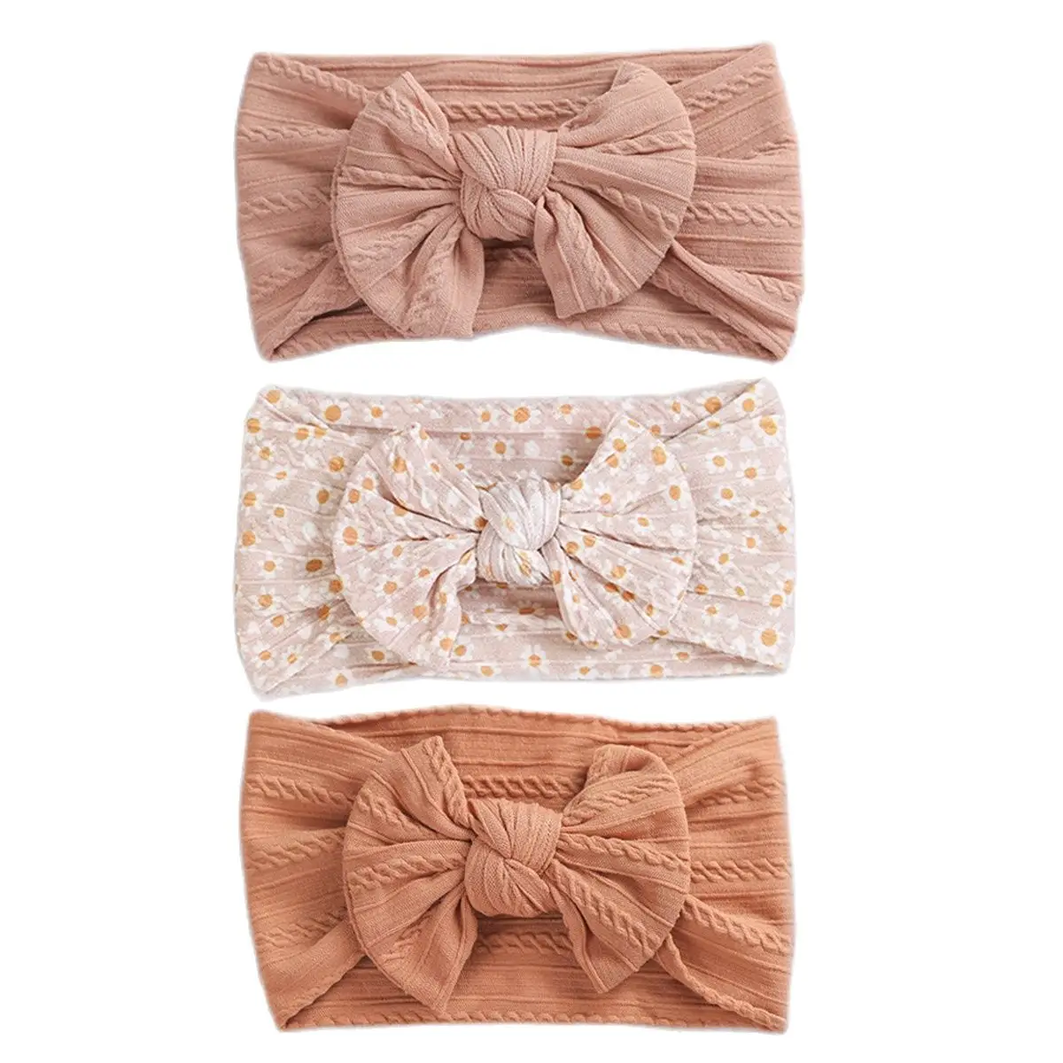 3 sztuk/partia kabel Knit Baby Girl opaska na głowę Bandeau Bebe nylonowe opaski na głowę dla nowonarodzonych dziewczynek elastyczna opaska do włosów akcesoria do włosów dla dzieci
