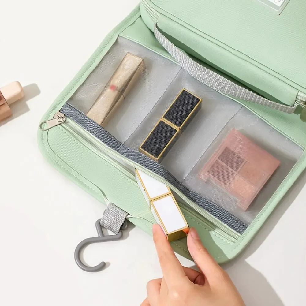 حقيبة مكياج منفصلة جافة ورطبة ذات سعة عالية، قابلة للطي وقابلة للفصل، حقيبة مستحضرات تجميل متعددة الوظائف لتخزين غسيل العناية بالبشرة