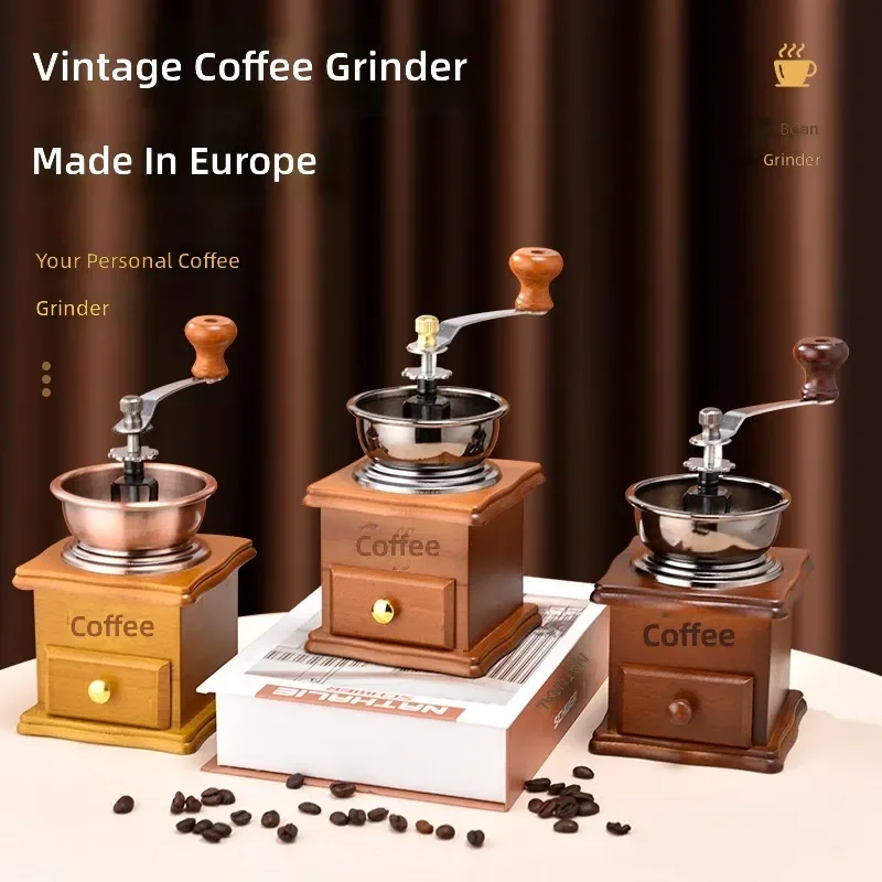for Household Small Retro Hand Coffee Machine Manual Bean Grinder Kitchen