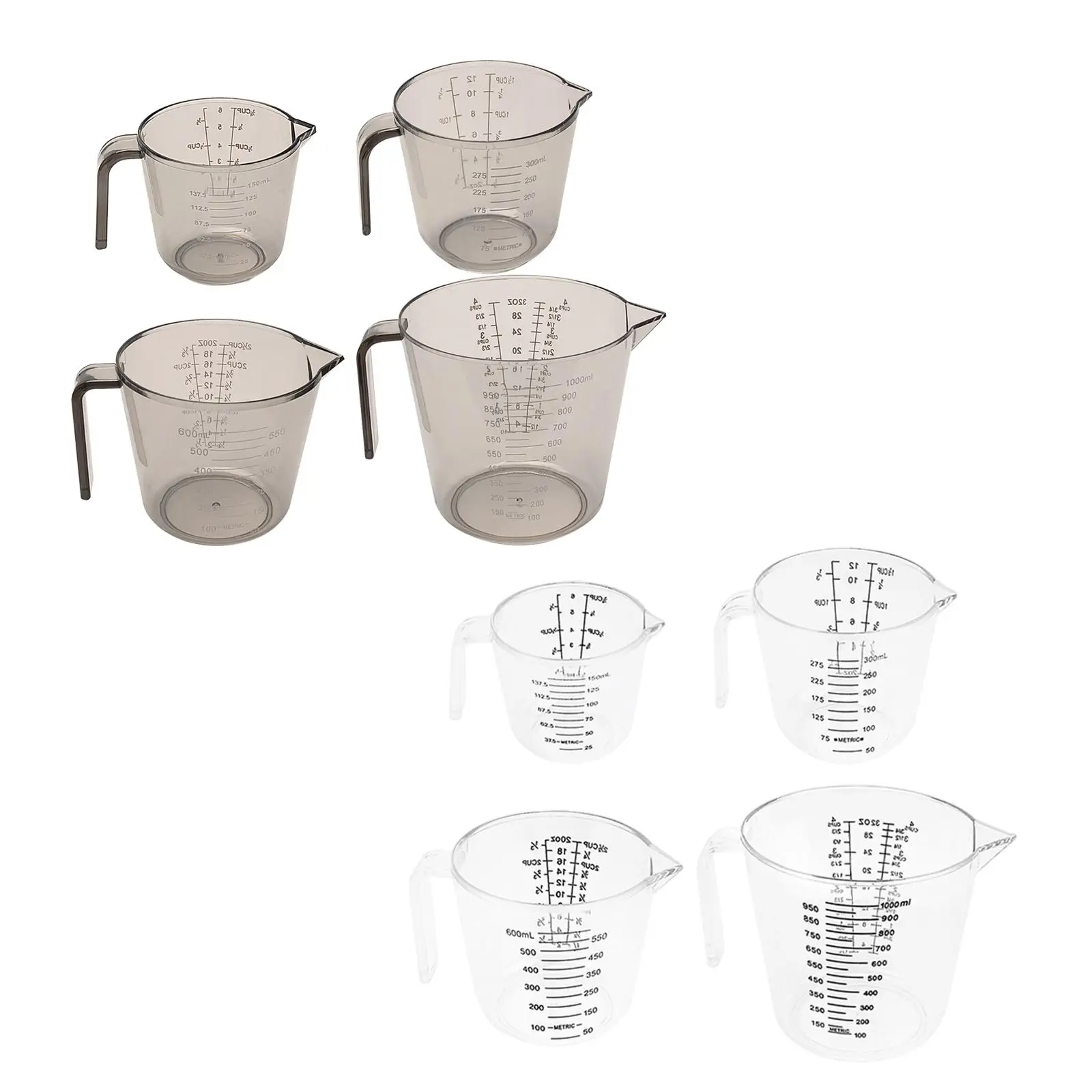 4 Pieces Measuring Cu Mixing Mug Lightweight Transparent Gadget Container Fittings