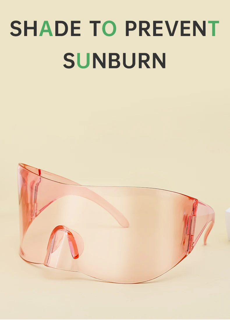Rechteckige Masken-Sonnenbrille für Damen und Herren 2026 Luxusmarken-Designer Punk Sonnenbrille Steampunk Y2k Übergroße Shield-Brille – Detail 5