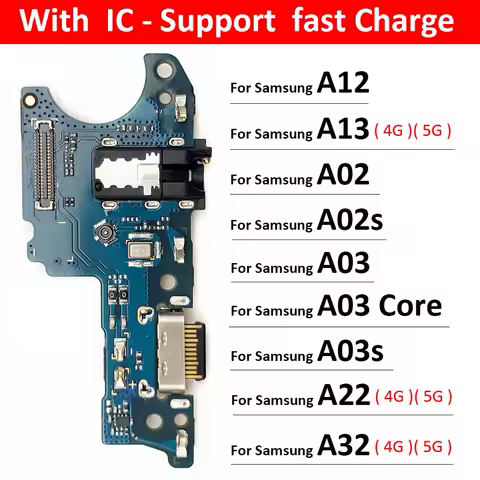 USB Charger Charging Board Dock Port Connector Flex Cable For Samsung A12 A02 A02s A03s A03 Core A13 A22 A32 A33 A53 A04 4G 5G