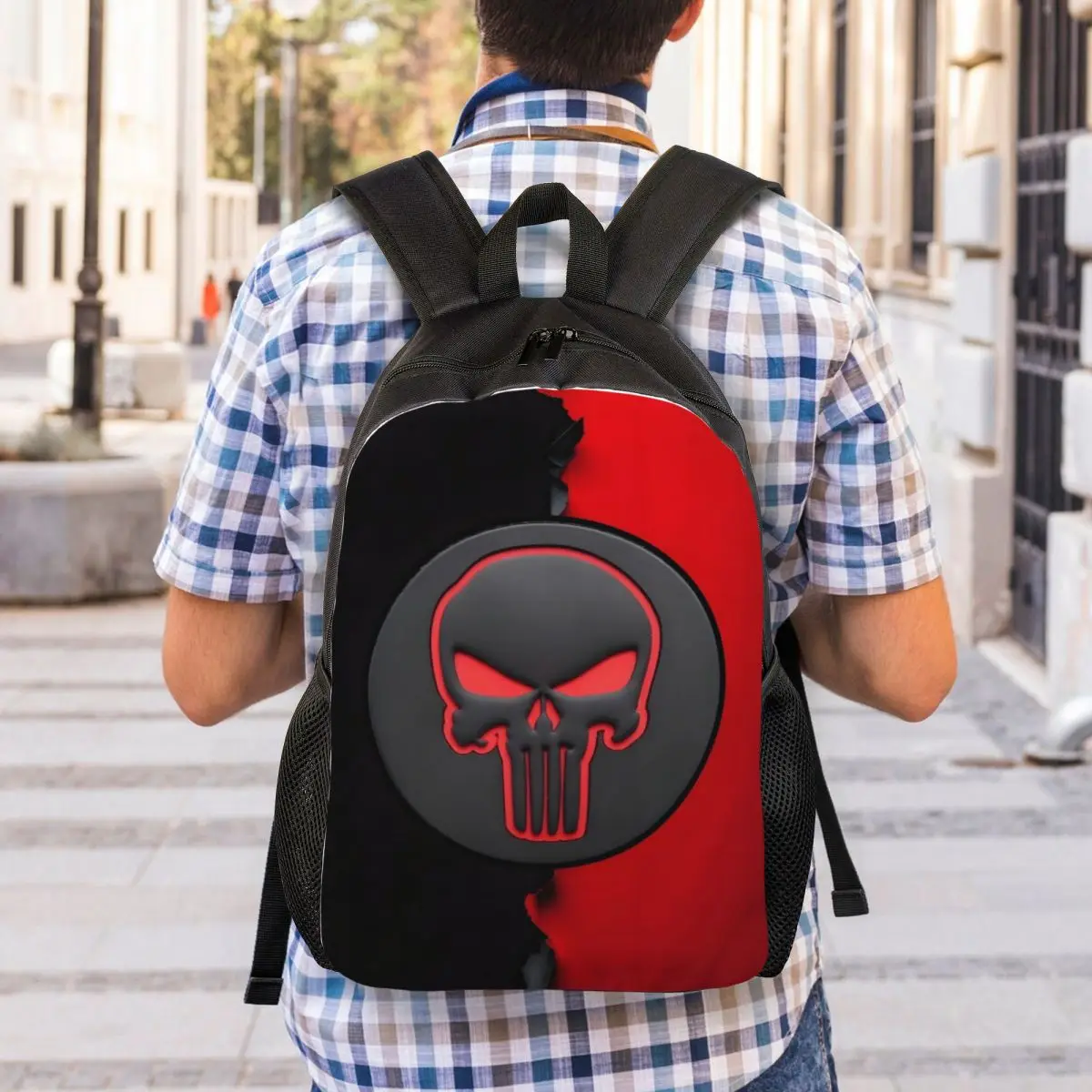 مخصص المعاقب العصرية خارقة محمول على ظهره الرجال النساء حقيبة الكتب الموضة للمدرسة كلية طالب كاريكاتير حقيبة