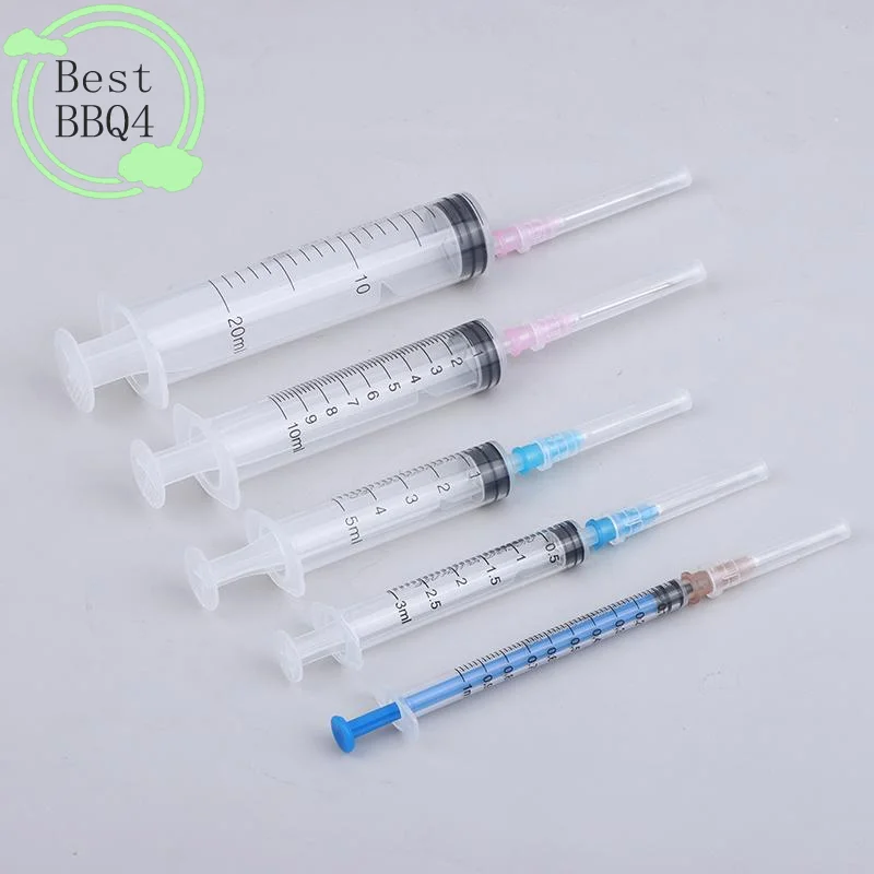 (BBQ4)5PCS Glue Applicator Syringe With Blunt Tip Needle And Cap, For Liquid, Glue, Ink, Perfume, Lip Gloss Making