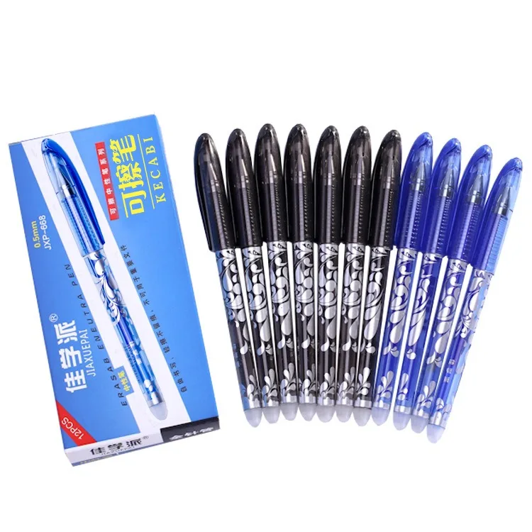 10 buah/set Kawaii pulpen Gel dapat dihapus 0.5mm hitam/biru/merah tinta pulpen pena Lucu Kawaii perlengkapan alat tulis kantor sekolah