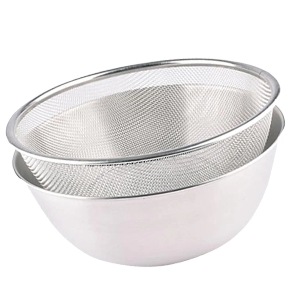 

Stainless Steel Drain Basket Kitchen Colander Set Salad Bowl Strainer Fruit Vegetable Container Rice Washer Storage