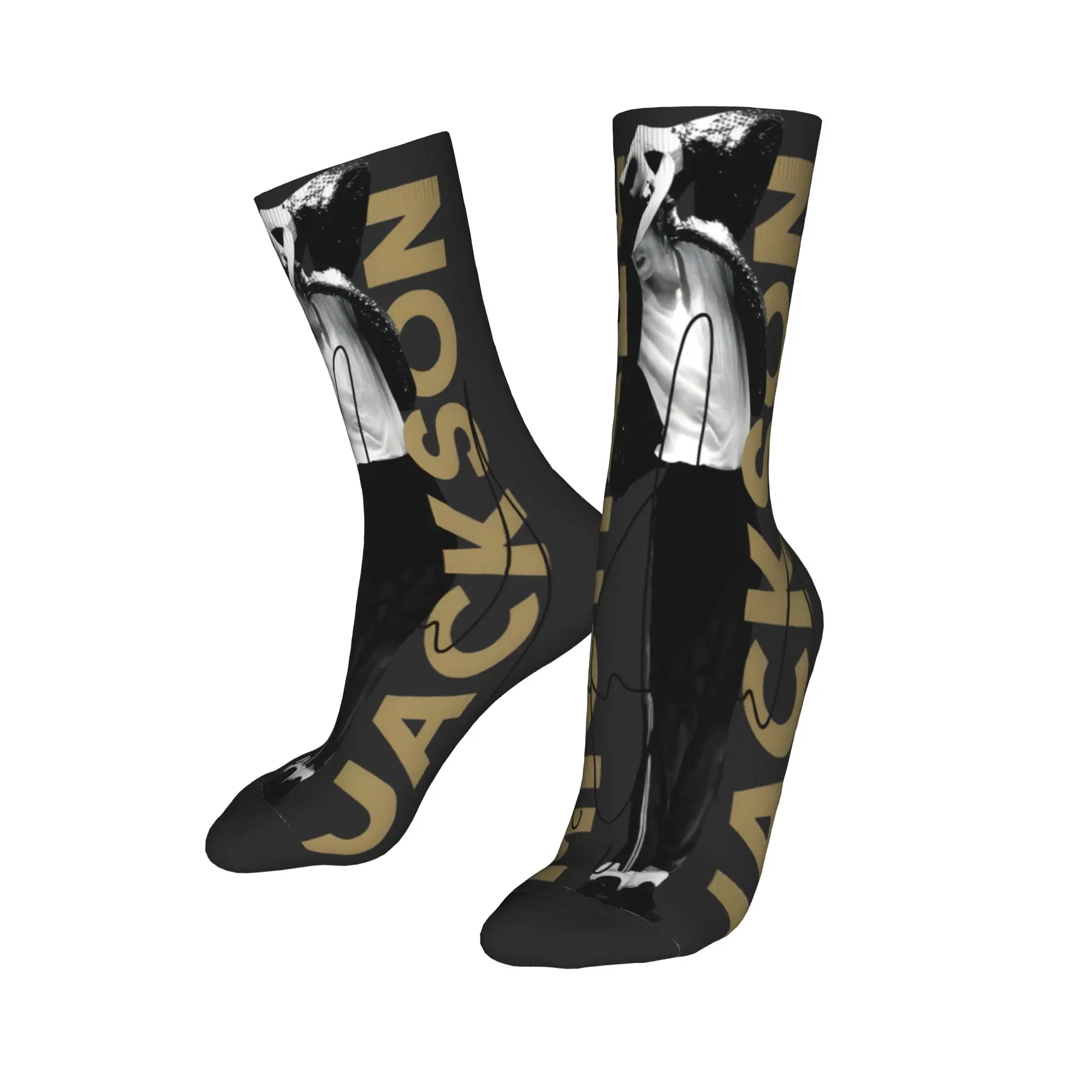 Men's Women's Michaels Jacksons The King of pop Socks Cotton Fashion  Socks Novelty Merchandise Middle Tube Crew Socks