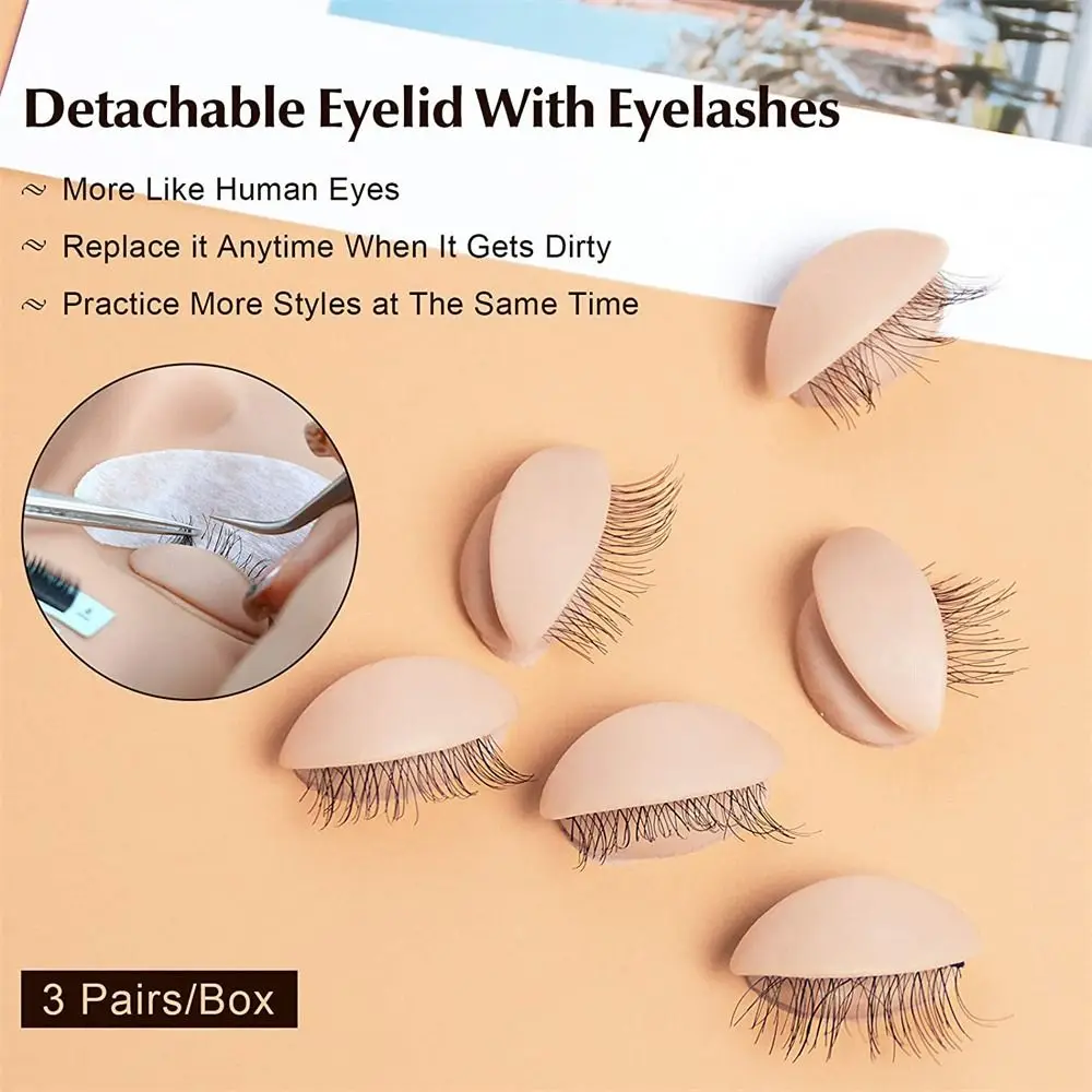 Replacement For Starter Multi-functional Training Head Grafting Eyelashes Tools Practice Eyelashes Extension Training Model