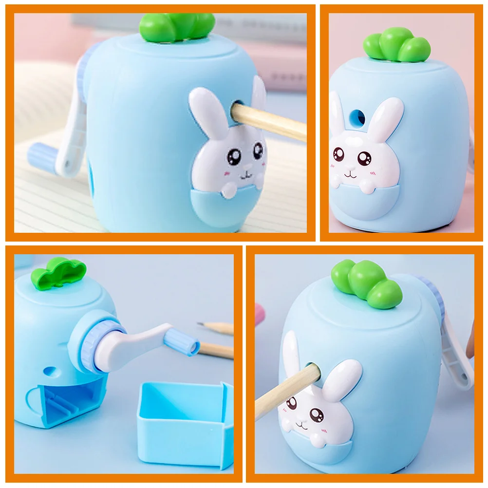 

Manual Pencil Sharpener Portable Students Supply Small Size Light Weight Cartoon Design Time Saving Practical Pencil Sharpeners