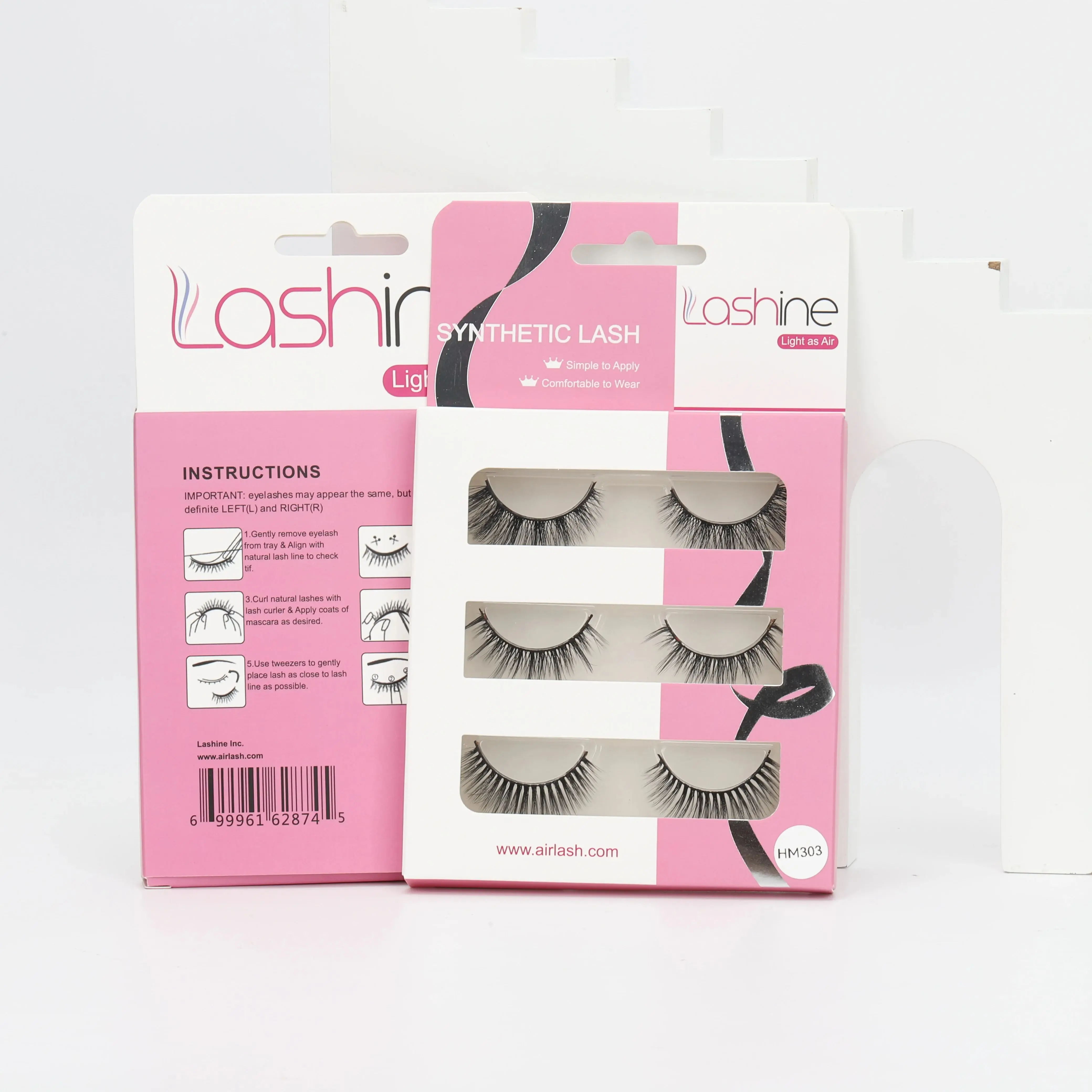 Lashine Russische Strip Wimpers 3-pairs Pluizige Nertsen Wimpers 3D Valse Wimpers Russische Volume Wimpers Nep Wimpers