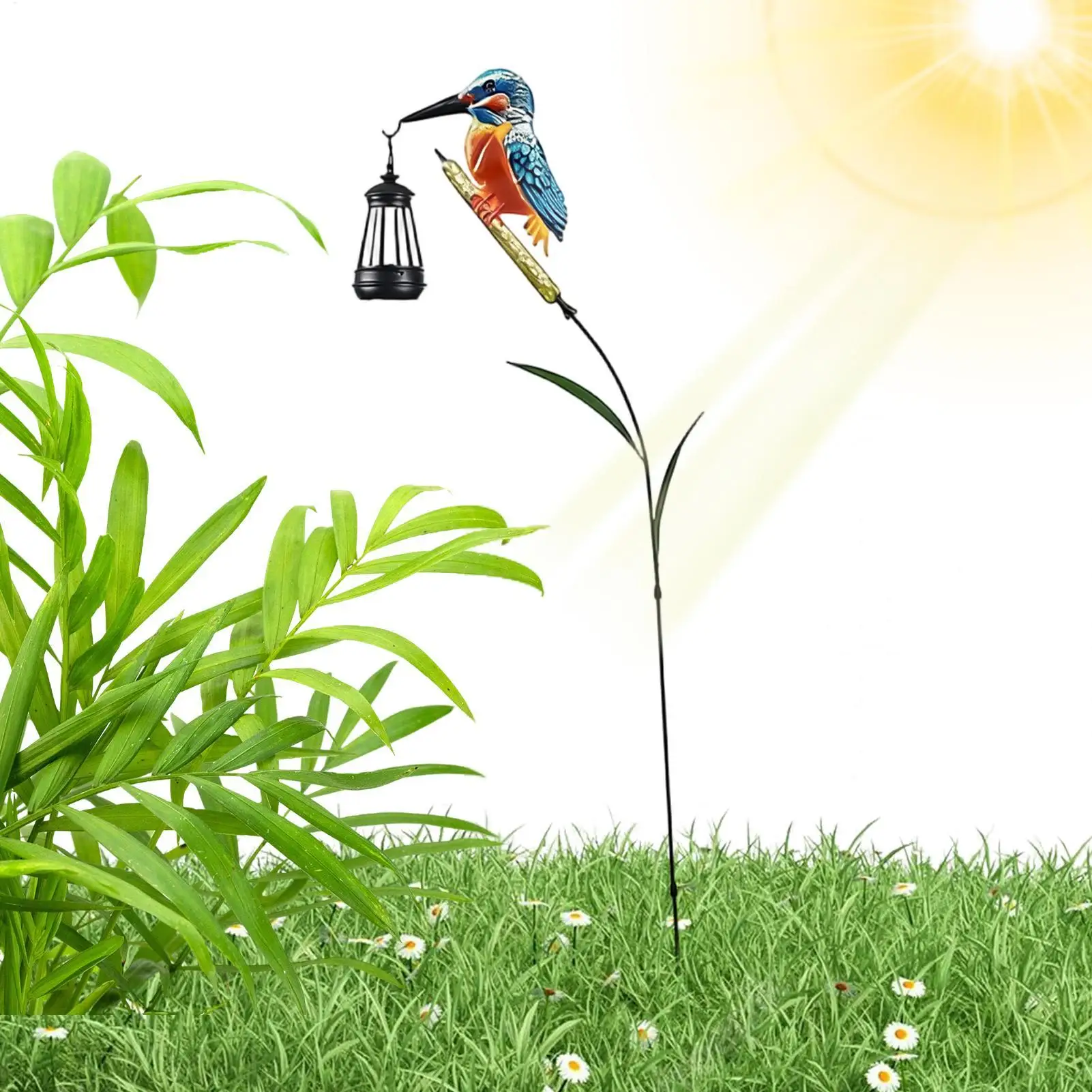 

Solar Garden Statues Solar Powered Kingfisher Light Pathway Waterproof Lantern for Garden Yard Patio Backyard Porch Lawn Walkway