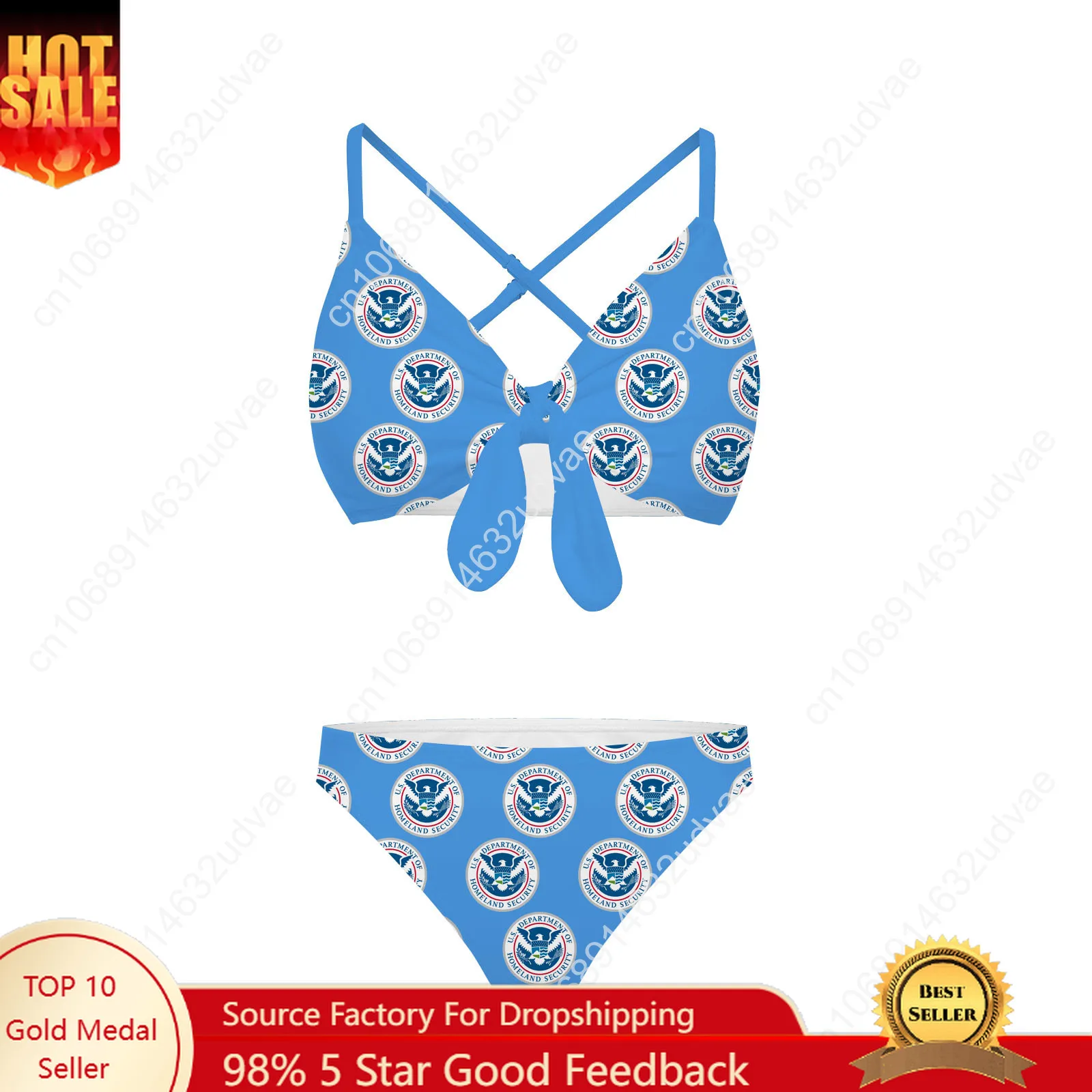 

Homeland Security Investigations Bathing Suits Cross Strap Suspenders Swimsuits Womens Personalized Swimwear Custom Beachwear