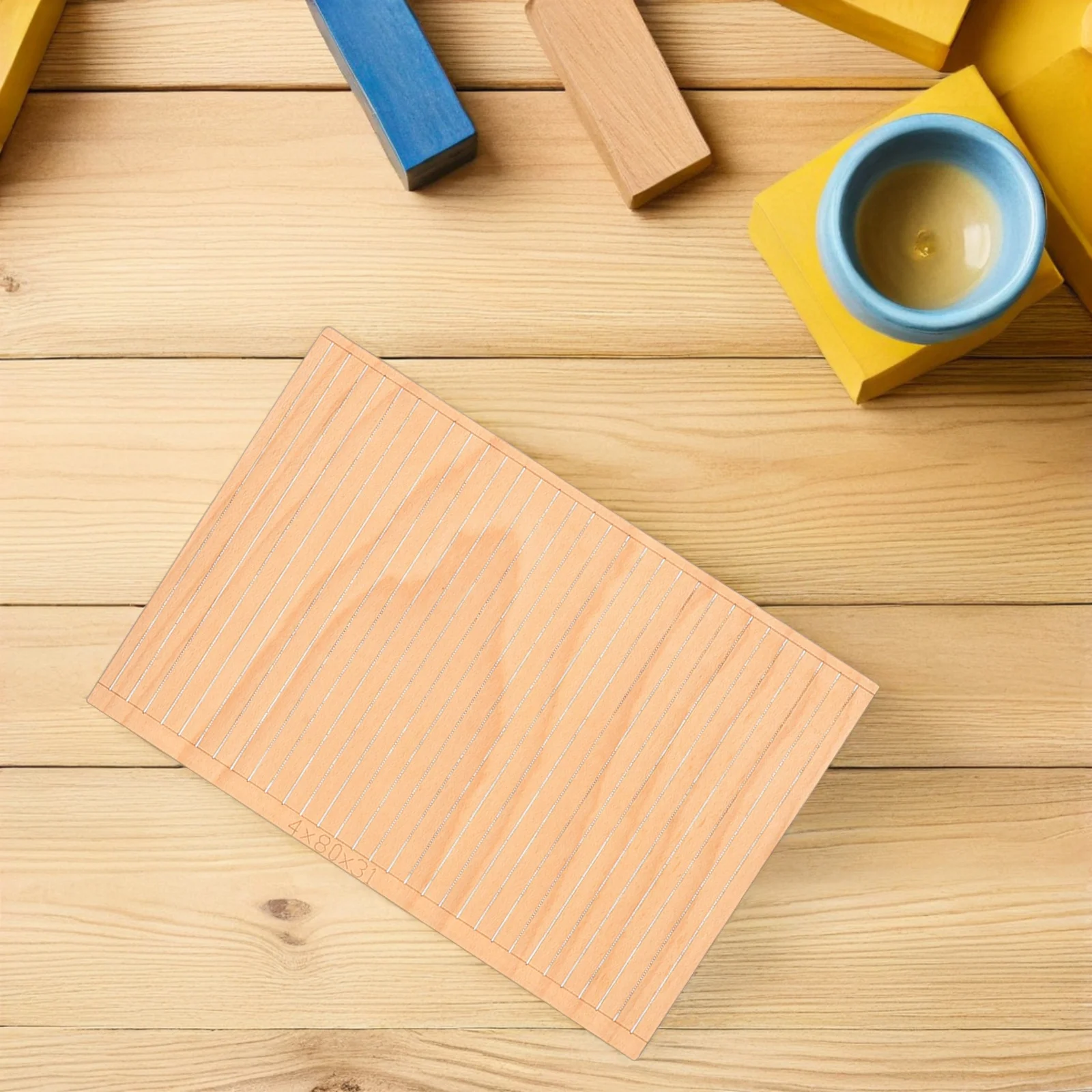 3pcs Miniature Wood Boat Flooring Micro Landscape Hardwood Tiles Decking Sheet For Diy House Building Supplies Marine Grade Boat