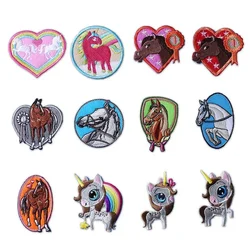 Exquisite Embroidery Iron on Pony Patches Cute Unicorn Badges Handmade Horserace Prize Emblem Horse Logo for Clothes Bags Caps