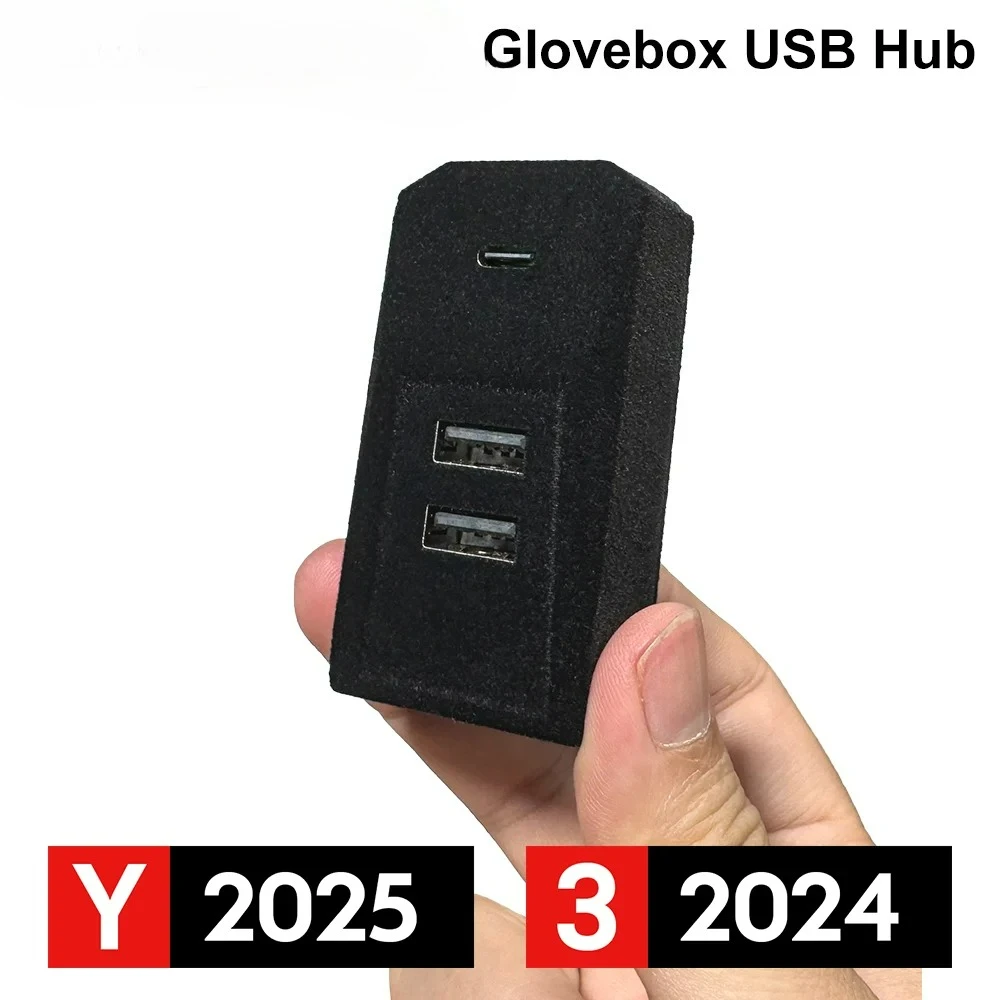 

USB-концентратор Glovebox для Tesla New Model Y Launch Juniper 2025 Model 3 Highland 2024, разветвитель порта Type-C, док-станция для передачи данных