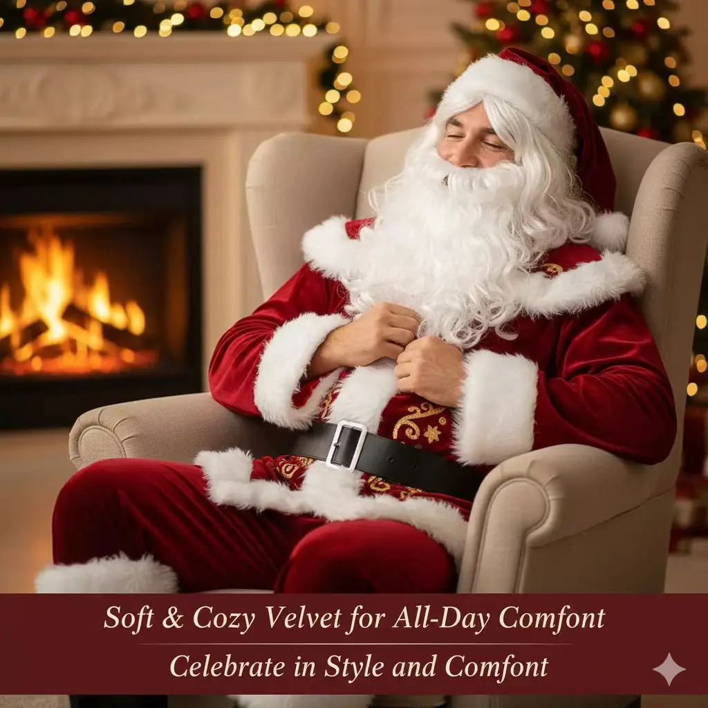 

Christmas Male Female Couples Cosplay Set 6xl Plus Size Santa Claus Party Large-scale Performance Costume Surprises Prop