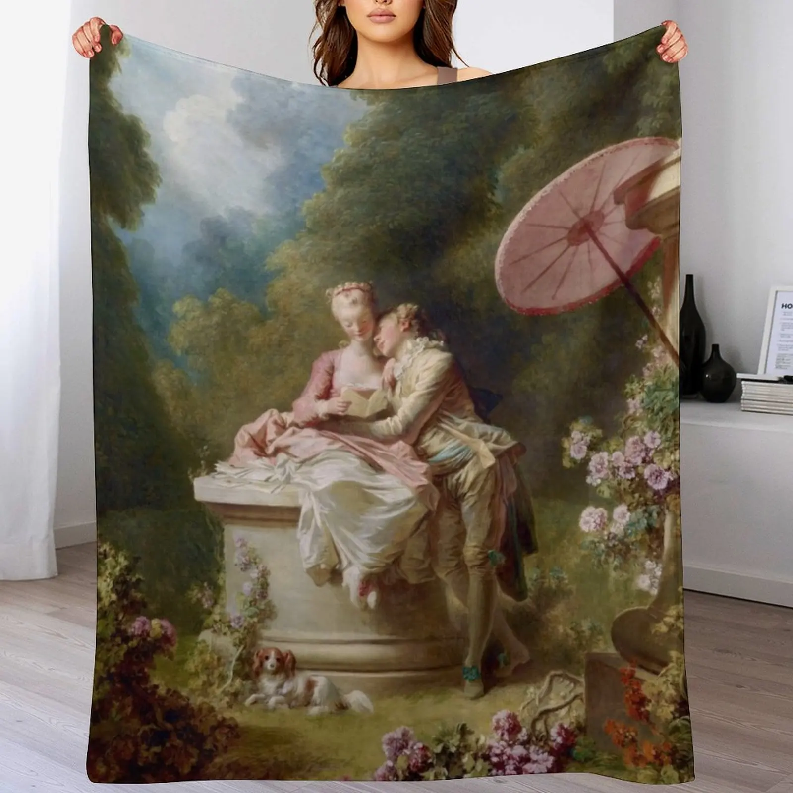 

The Progress of Love: Love Letters Jean Honoré Fragonard Throw Blanket Soft Beautifuls warm winter Hair Blankets