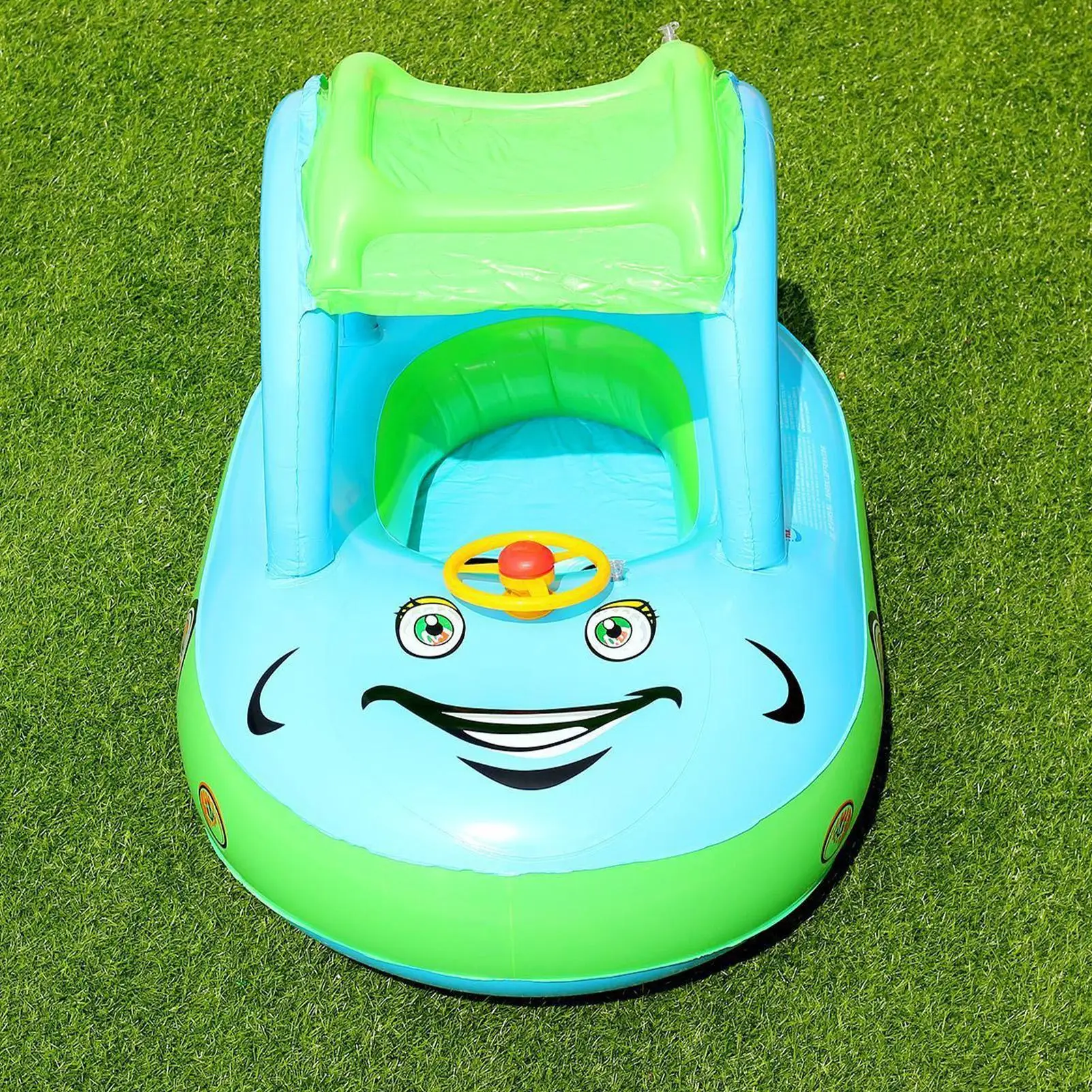 Galleggianti da piscina per bambini Galleggianti da nuoto per bambini Gonfiabili a forma di auto Baldacchino per galleggiamento Giocattoli da allenamento con parasole per la spiaggia estiva