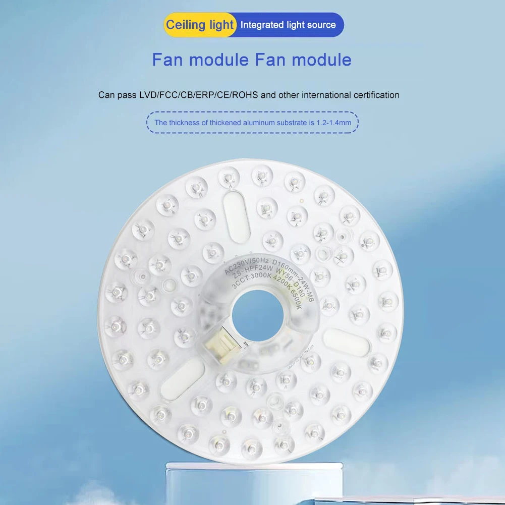 Pannello ad anello LED Cerchio di luce AC 110 V/220 V 15/18/24 W Sostituzione rotonda Scheda da soffitto Lampada circolare Ventilatore da soffitto Modulo LED