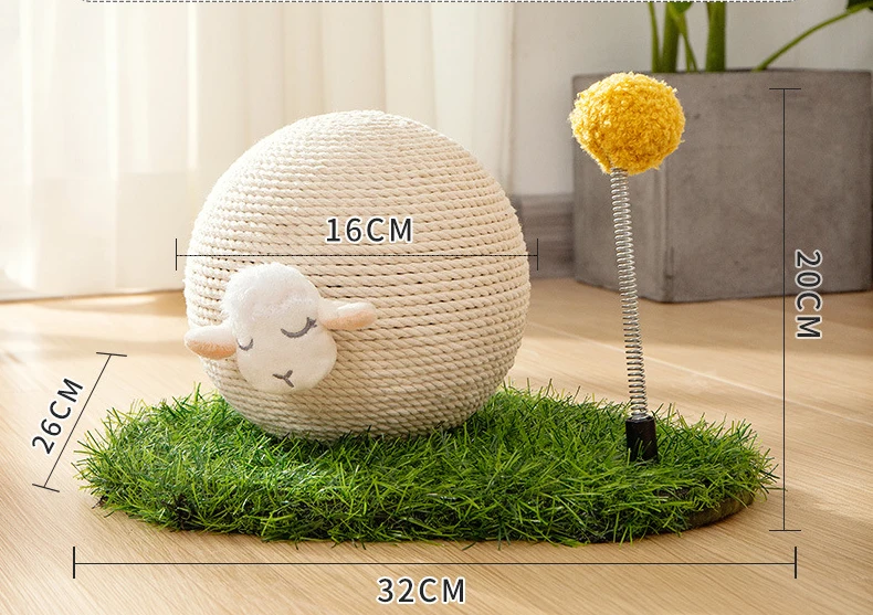 

Cat Scratching Ball Wood Stand Pet Furniture Sisal Rope Ball Toy Kitten Climbing Scratcher Grinding Paws Scraper Toys for Cats