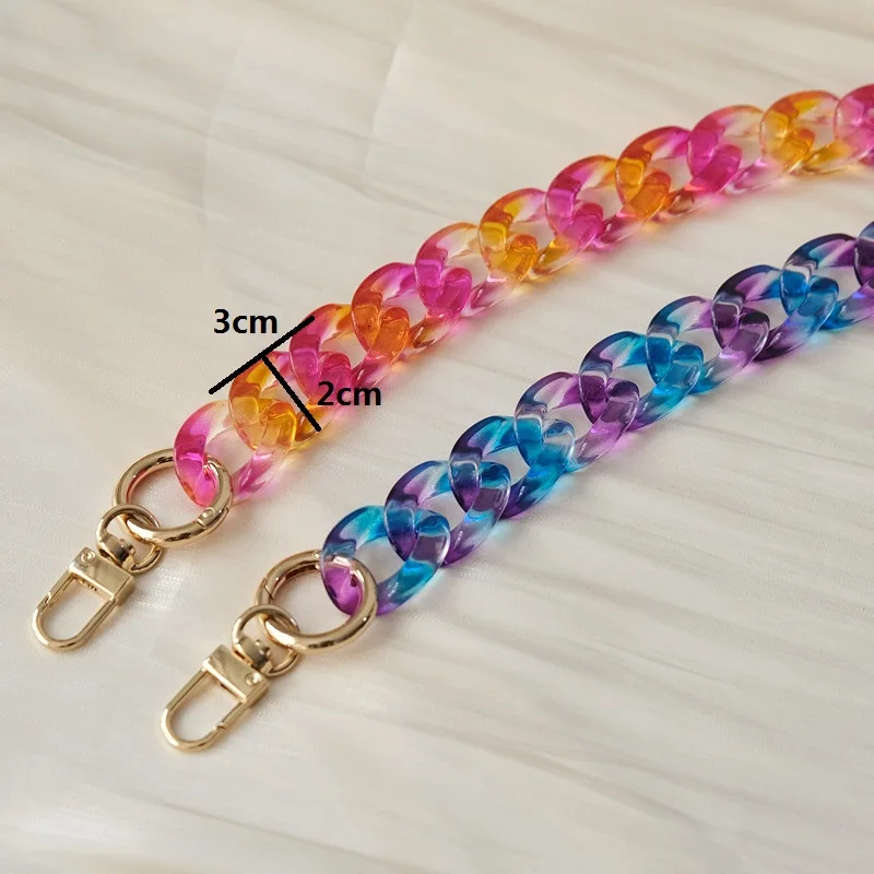 Spring New Phone Accessory Detachable Chain Candy Crossbody Phone Long Chains Acrylic Shoulder Lanyard Cell Mobile Patch Strap