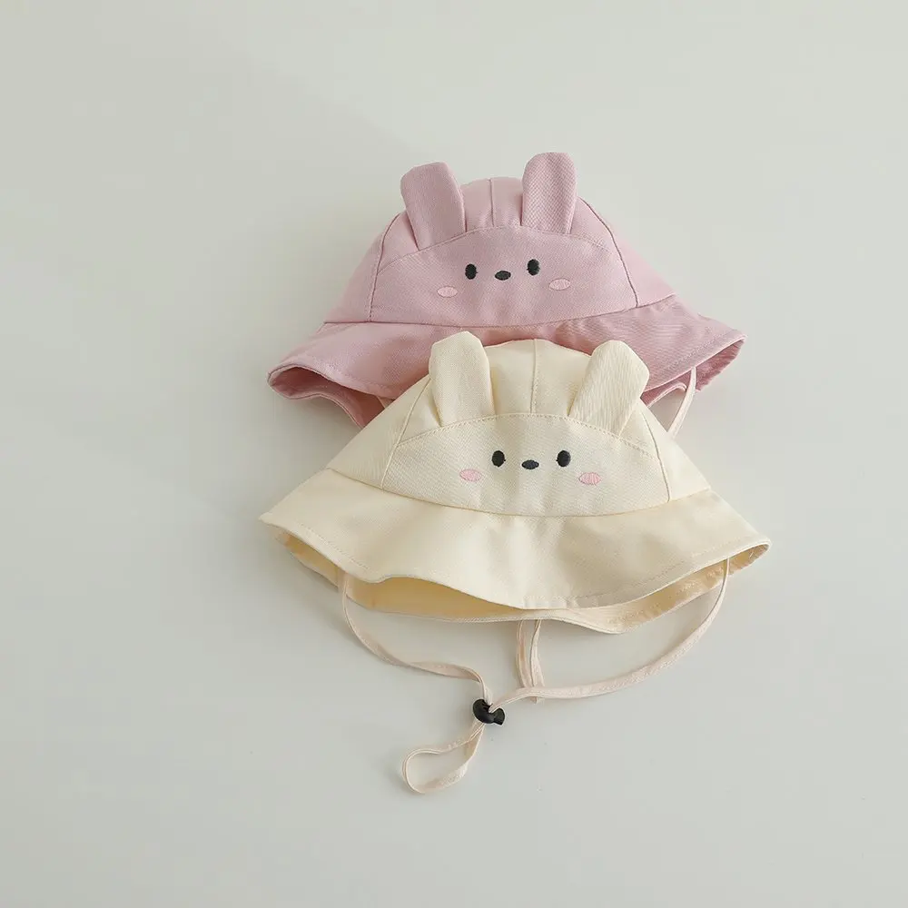 Baumwoll-Panama-Eimerhut für Kinder – UV-Schutz, Sonnenkappe für Kleinkinder, Baby, Strand, Sonnenhut, Jungen und Mädchen, Herbst, süßes Ohrendesign