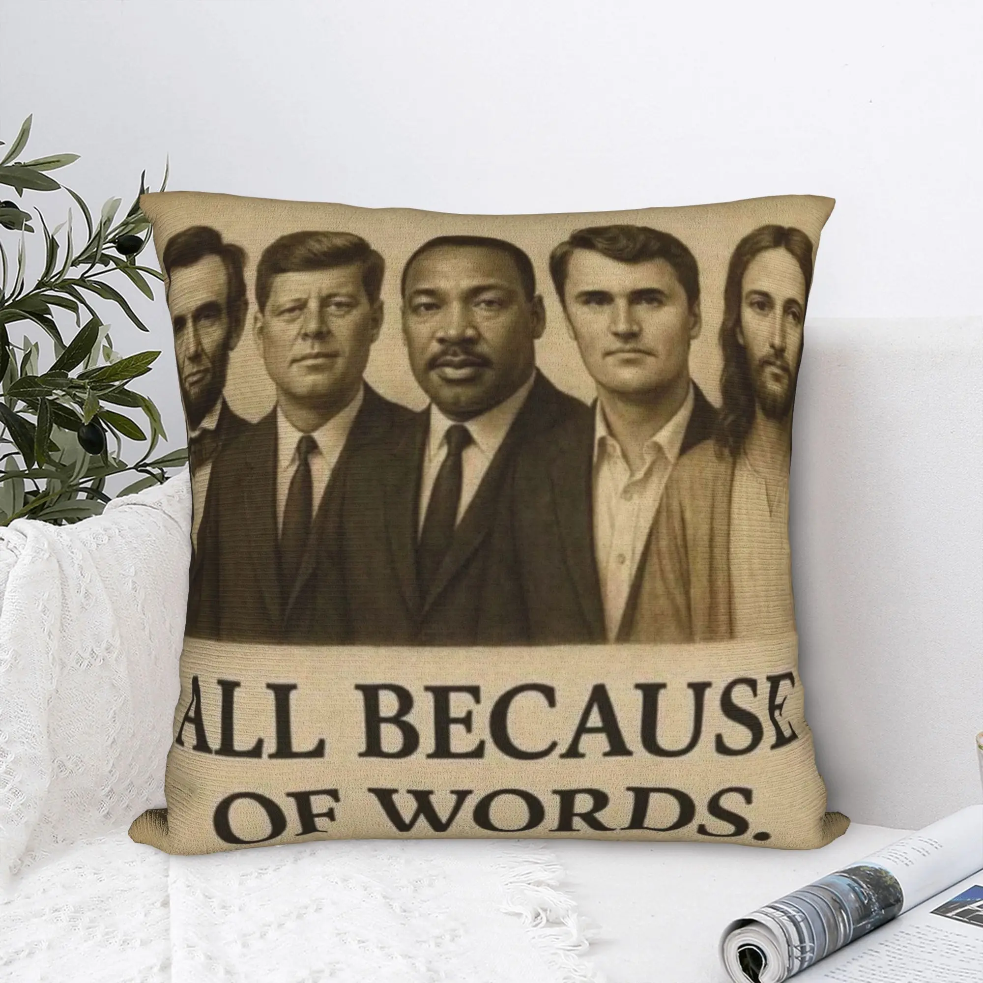 Charlie Kirk Words That Changed History Pillow Case  Funny Pillow Cover Design Pillowcases For Sofa Home Decor