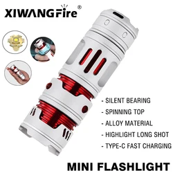 New Mini Flashlight Whirlwind Decompression Torch Super Bright Outdoor Home Type-C Rechargeable Long Shot Small Portable