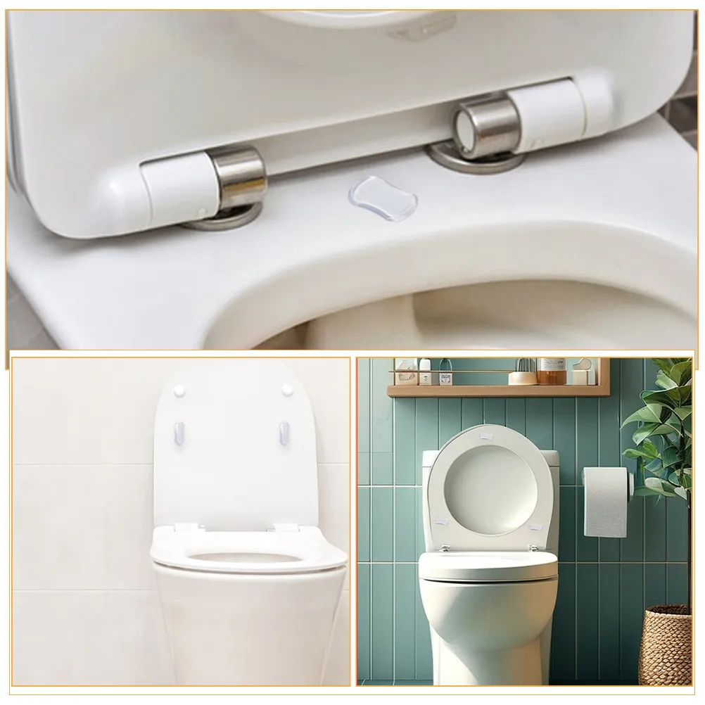 Toilet Seat Bumpers 20 Pack Universal Clear Silicone Pads Noise Reducing Anti Slip Waterproof Cushions