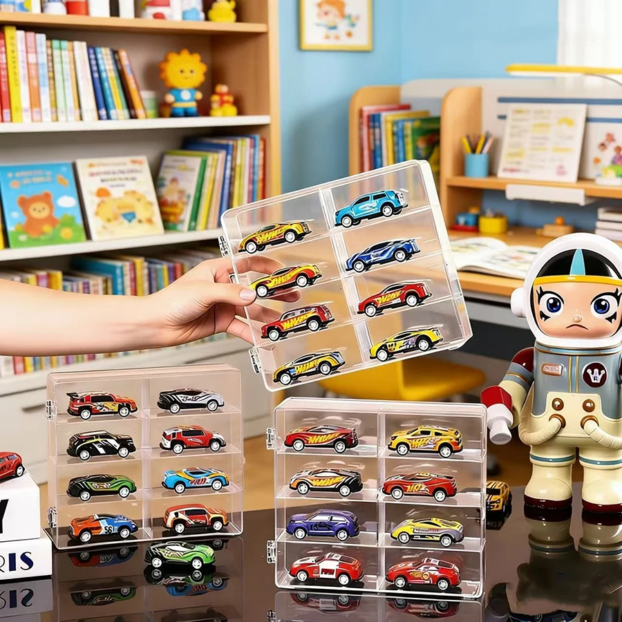 Transparent Toy Car Display Stand, Model Storage Rack, Matchbox Organizer, Small Car Decor Showcase, Stackable Box