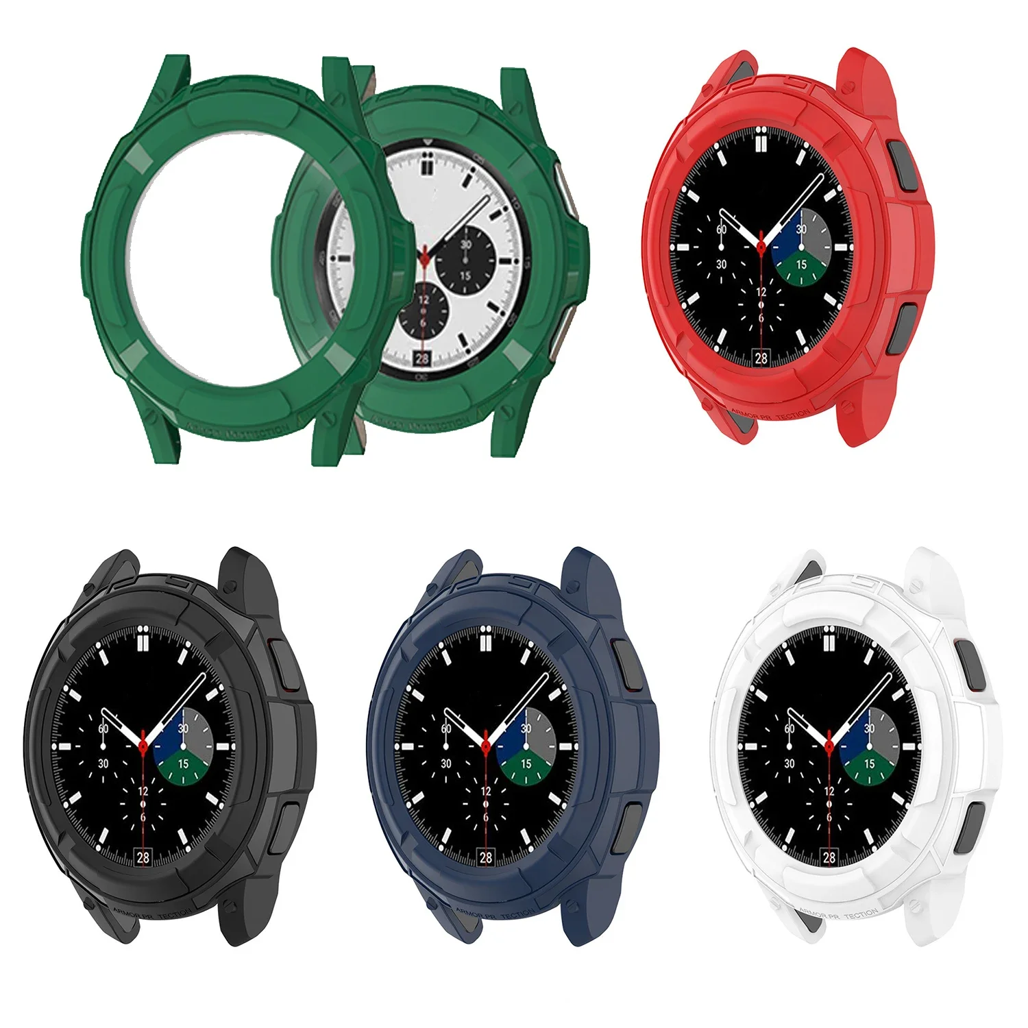 Case for Samsung Galaxy Watch 4 Classic 42mm 46mm Protective Cover for Samsung Watch 6 Classic 43mm 47mm Hollow TPU Mechanical