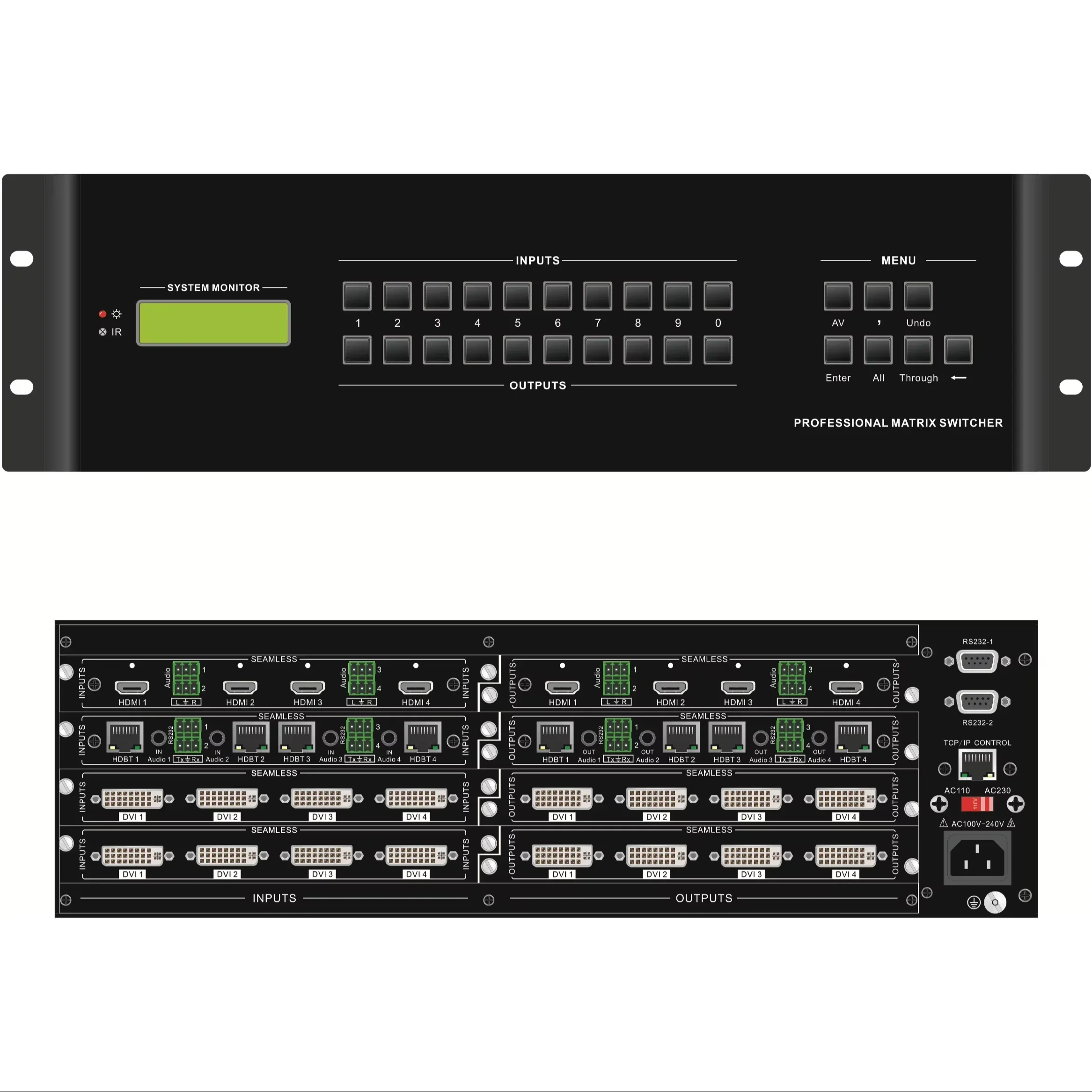 MAX16 16-channel HD Hybrid Matrix For Hd Video Conference System Control Professional Matrix Switcher 16 Input 16 Output